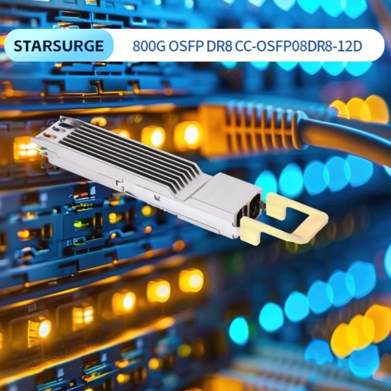 الحوسبة المتصلة 800Gbps OSFP جهاز الاستقبال البصري مع وصلة MTP8APC المزدوجة القابلة للتوصيل الساخن ومعدل بيانات عال