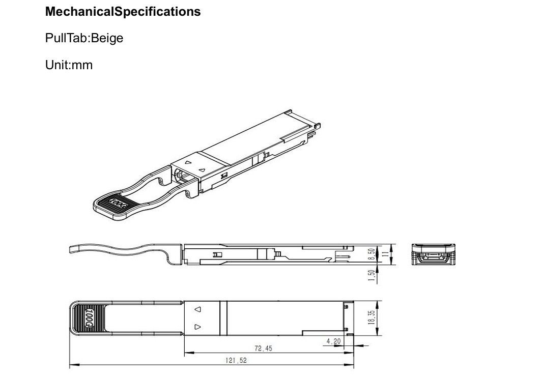 شبكة إيثرنت 100m SR4 100G QSFP28 وحدة ناقل الألياف الضوئية مع ومتوافقة مع IEEE 802.3bm