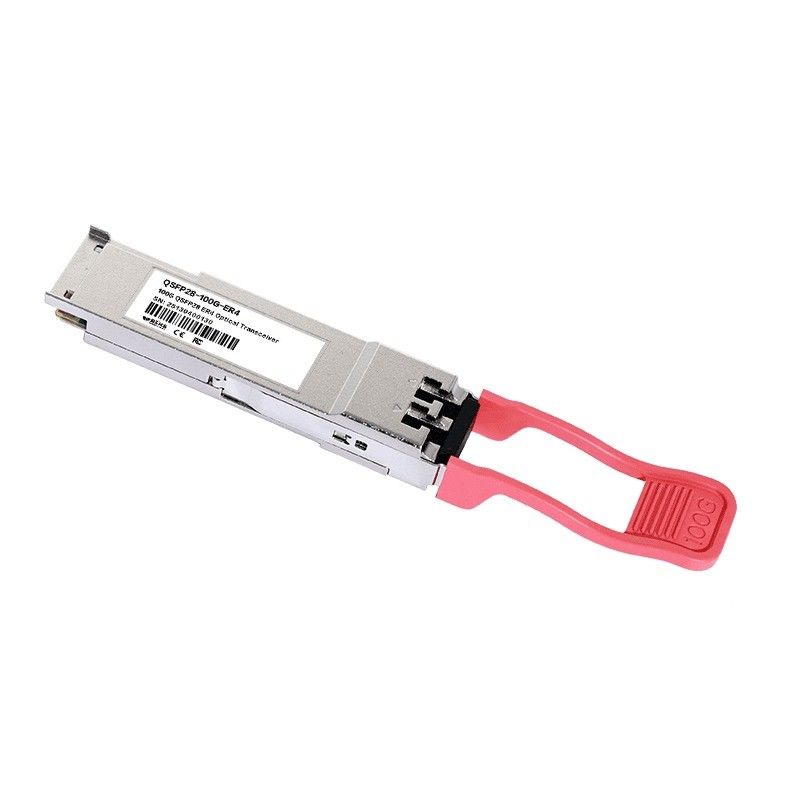 مصدر طاقة واحد 3.3 فولت 100GBase QSFP28 ER4 40KM معدات الألياف الضوئية المزدوجة LC وحدة جهاز الاستقبال الضوئي لمتطلباتك