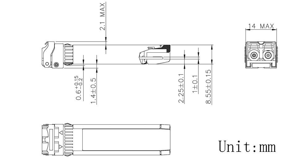 10km Single Mode Fiber 10G SFP Transceiver Module لشبكة اتصالات مركز البيانات متوافقة مع SFF-8431