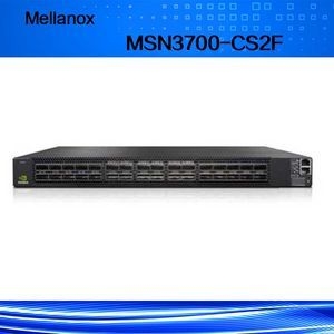 32 Qsfp28 منافذ Mellanox Switch MSN3700-CS2f مع إمدادات الطاقة المتغيرة 2 و X86 CPU في العمق القياسي 43.6 * 433.2 * 590.6 مم