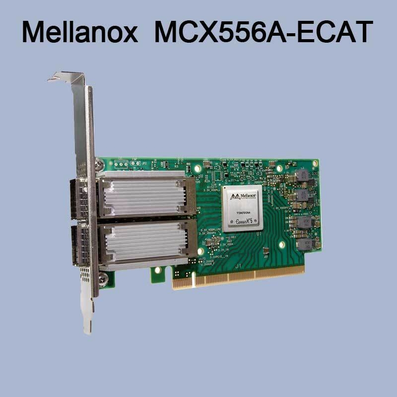 محول ConnectX-5 VPI بطاقة الشبكة Mellanox EDR IB 100 جيجابت ثنائي المنفذ QSFP28 PCIe3.0 MCX556A-ECAT