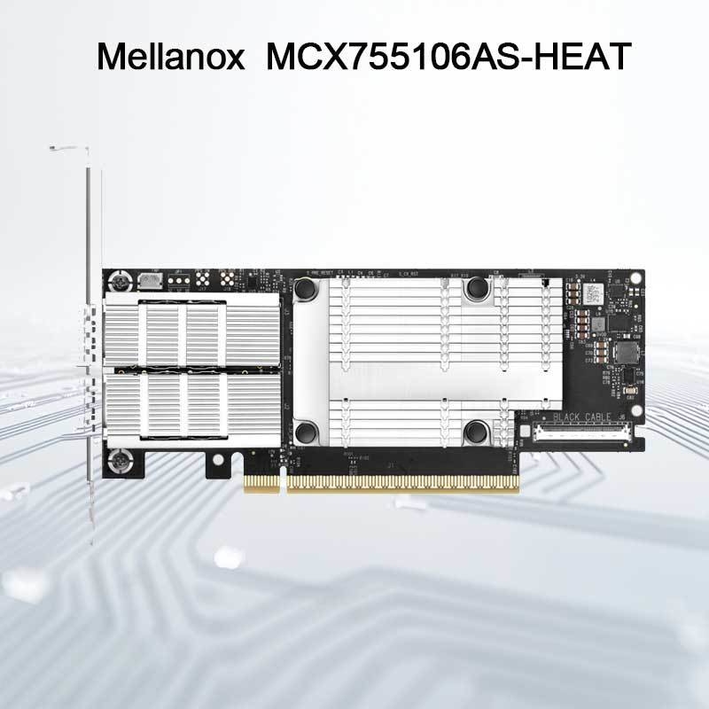 MCX755106as-حرارة (900-9X7AH-0078-DTZ) محول إيثرنت Nvidia Connectx-7 200g بمنفذين مزدوجين