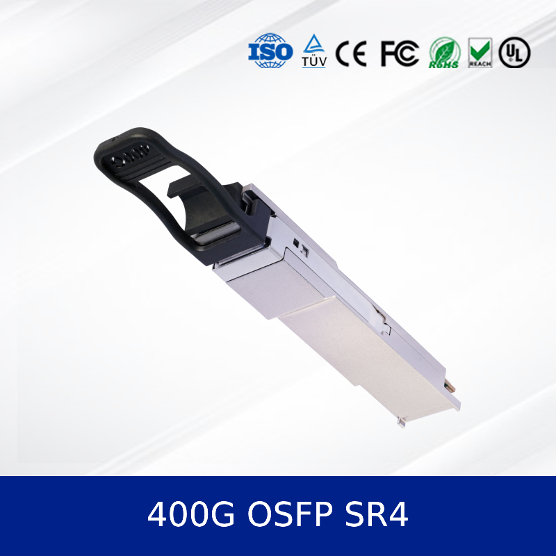 وحدة الإرسال والاستقبال الضوئية OSFP SR4 400G، مسافة 100 متر، OM4، MPO-12، CMIS 5.0 لشبكة إيثرنت مراكز البيانات