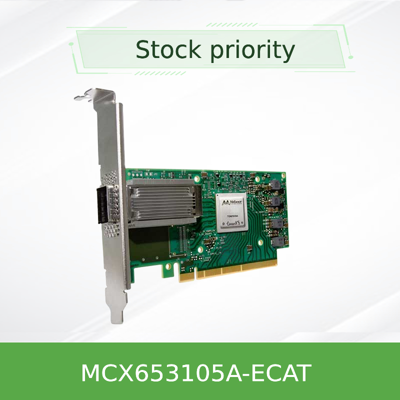 بطاقة شبكة Mellanox Nic Card ConnectX-6 100GbE ذات منفذ واحد، رقم المخزون MCX653105A-ECAT
