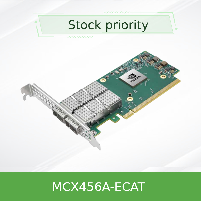 بطاقة محول انفيني باند/إيثرنت Connectx-4 الأصلية الجديدة من Nvidia MCX456A-Ecat