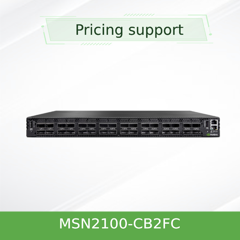 MSN2100-CB2FC مفتاح Nvidia Spectrum 100 جيجابايت 1u سرعة قصوى 1 جيجابايت Cumulus Linux 16 منفذ Qsfp28 2 مزود طاقة تيار متردد X86 ثنائي النواة عمق قصير تدفق هواء P2c