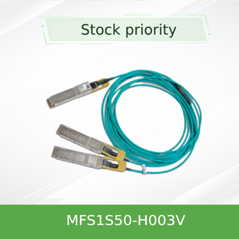 كابل MFS1S50-H003V AOC بسرعة 200 جيجابت إيثرنت إلى 2x100 جيجابت إيثرنت QSFP56 إلى 2xQSFP56 MMF Mellanox AOC