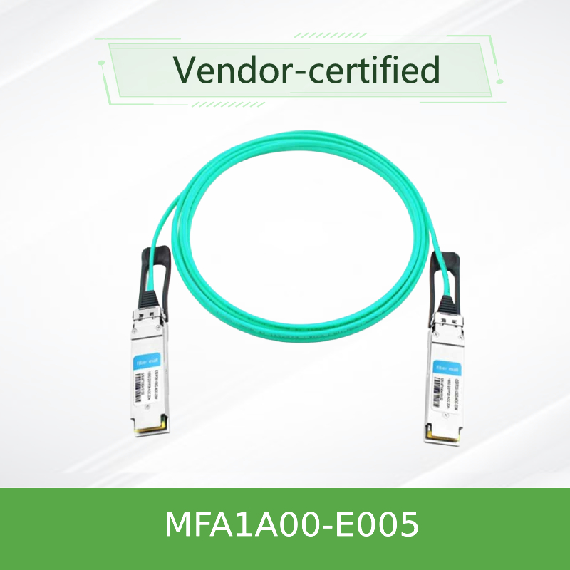 MFA1A00-E005 كبل بصري نشط InfiniBand EDR يصل إلى 100 جيجابت / ثانية QSFP LSZH 5 م كابل Mellanox AOC