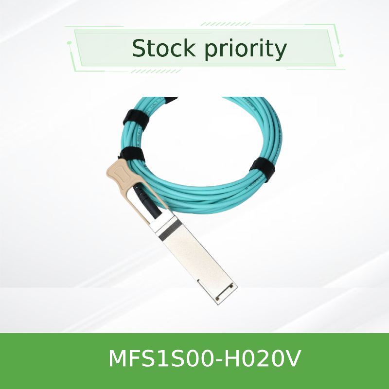 وحدة التحكم Mellanox AOC Cable MFS1S00-H020V IB HDR حتى 200 جيجابت / S QSFP56 20 م كبل شبكة