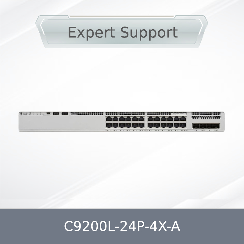 مفتاح شبكات سيسكو C9200L-24p-4X-a، جديد، أصلي، مختوم من المصنع، 9200L، 24 منفذ PoE+، 4 × 1 جيجا، إصدار Advantage