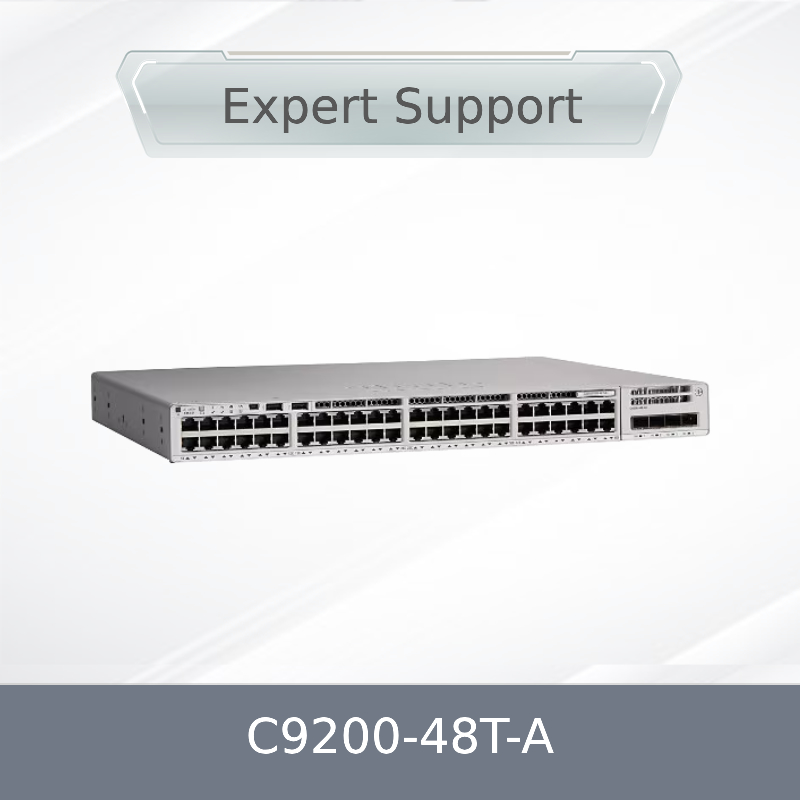 مفتاح شبكة C9200-48t-a الأصلي الجديد من سلسلة 9200 للمؤسسات، 48 منفذًا بسرعة 10/100/1000 ميجابت في الثانية
