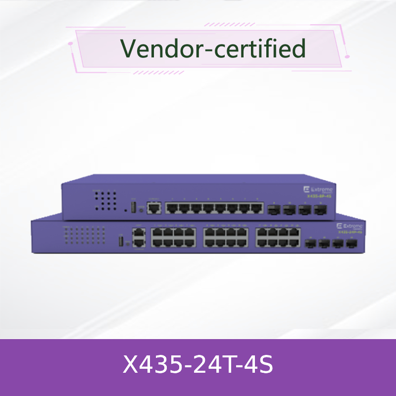 الشبكات المتطرفة X435-24T-4S 24-Port Gigabit Ethernet Switch مع 4 SFP Uplinks
