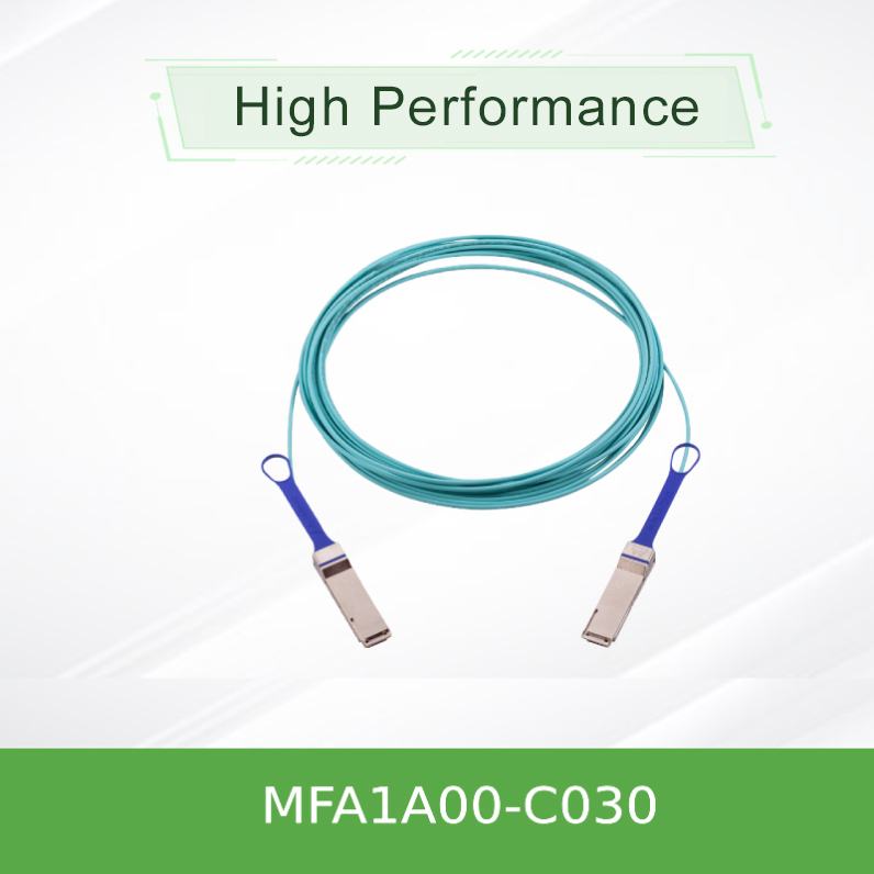 NVIDIA MFA1A00-C030 كابل بصري نشط QSFP28، 100 جيجابت/ثانية، AOC، طول 30 متر، 100 جيجابت إيثرنت و InfiniBand EDR