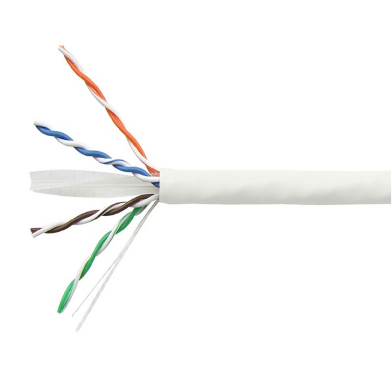 Category 6 U/UTP Network Cable with 24AWG Solid Conductors 4 Pair Count and 305 m Length for High-Speed Data Transmission
