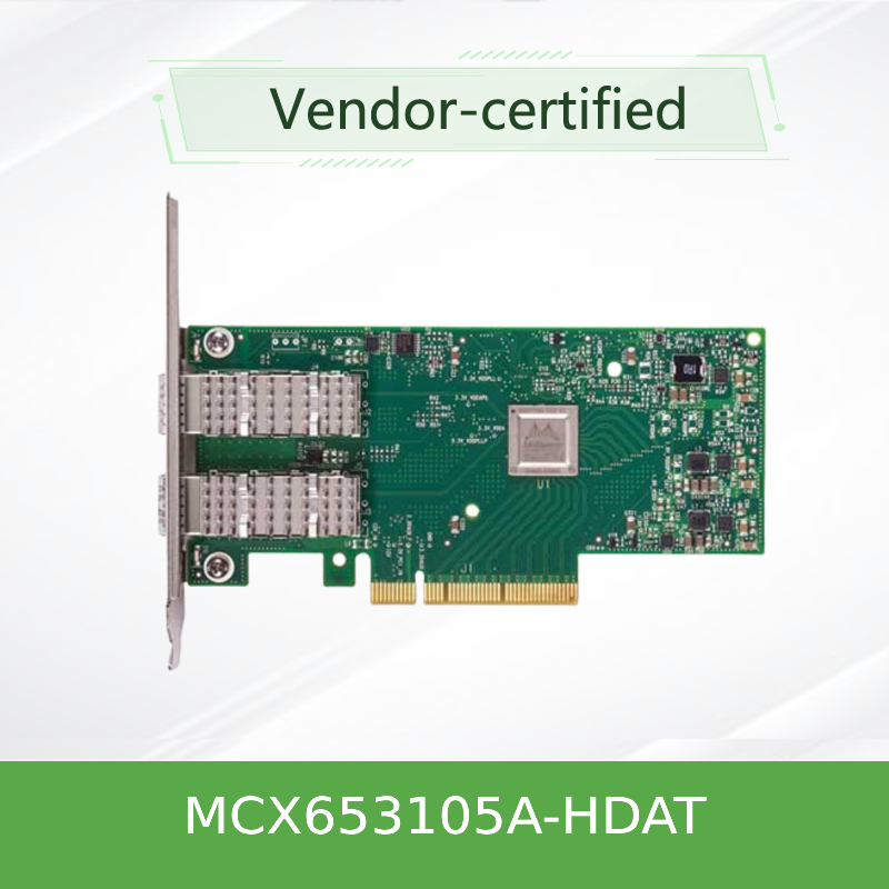 NVIDIA MCX653105A-HDAT ConnectX-6 200Gb / s بطاقة محول InfiniBand ️ منفذ واحد QSFP56 ، PCIe Gen 4.0 x16 ، منخفضة الوضوح